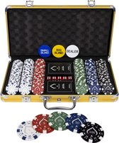 Golden Texas Hold 'em Poker Set - Étui de poker en aluminium doré - Golden Poker Set - 300 jetons de poker de qualité Casino -
