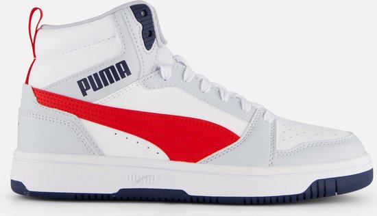 Puma Rebound v6 Mid Sneakers wit Imitatieleer - Maat 38