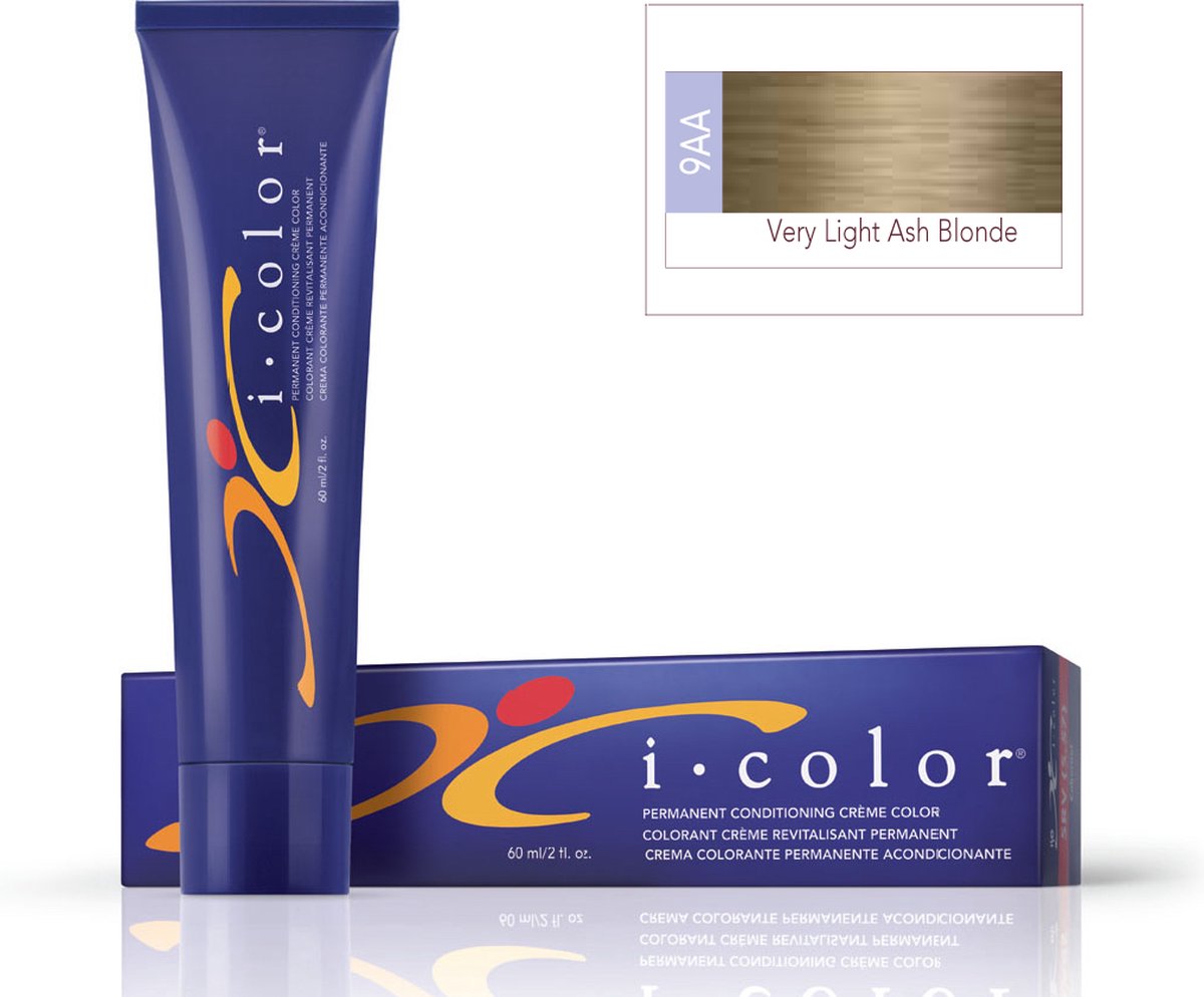 ISO i color Permanent Conditioning Crème Color 60ml 9AA(9.2) Very Light Ash Blonde