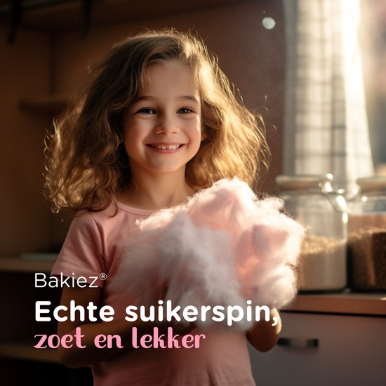 Bakiez® suikerspinmachine retro - suikerspin machine - inclusief 5 x 100 gram suikerspin suiker - inclusief 30 stokjes - complete set — afbeelding 5