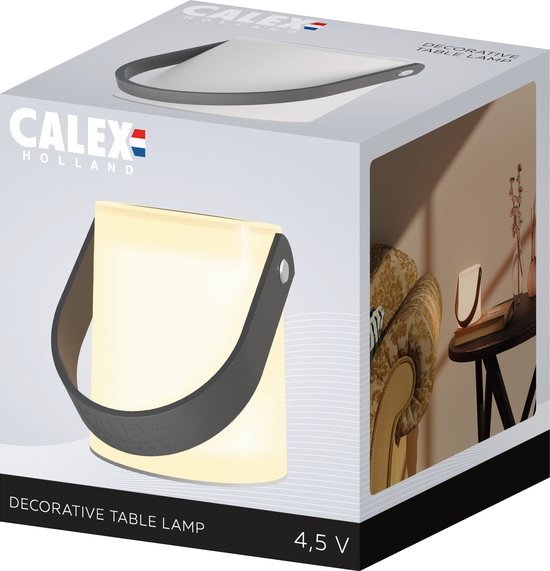 Calex Stedo Glazen Tafellamp - 3 stuks - Draagbare LED lamp met handvat ...