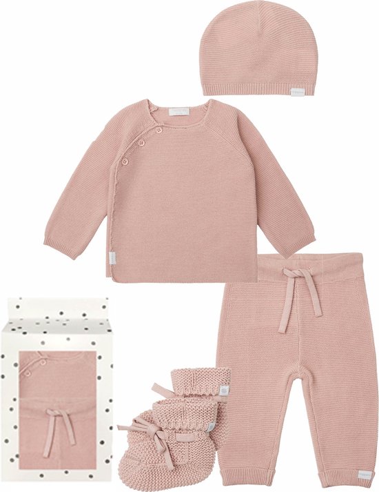 Noppies - Kledingset - 4delig - Broek Grover - Trui Pino - Slofjes Nelson - Muts Niland Rose Smoke