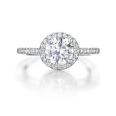 Seraphina - Platinum Moissanite Halo Verlovingsring - 3 karaat