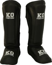 KO Fighters - Protège-tibias - Kickboxing - Kick Machine - Zwart - XL