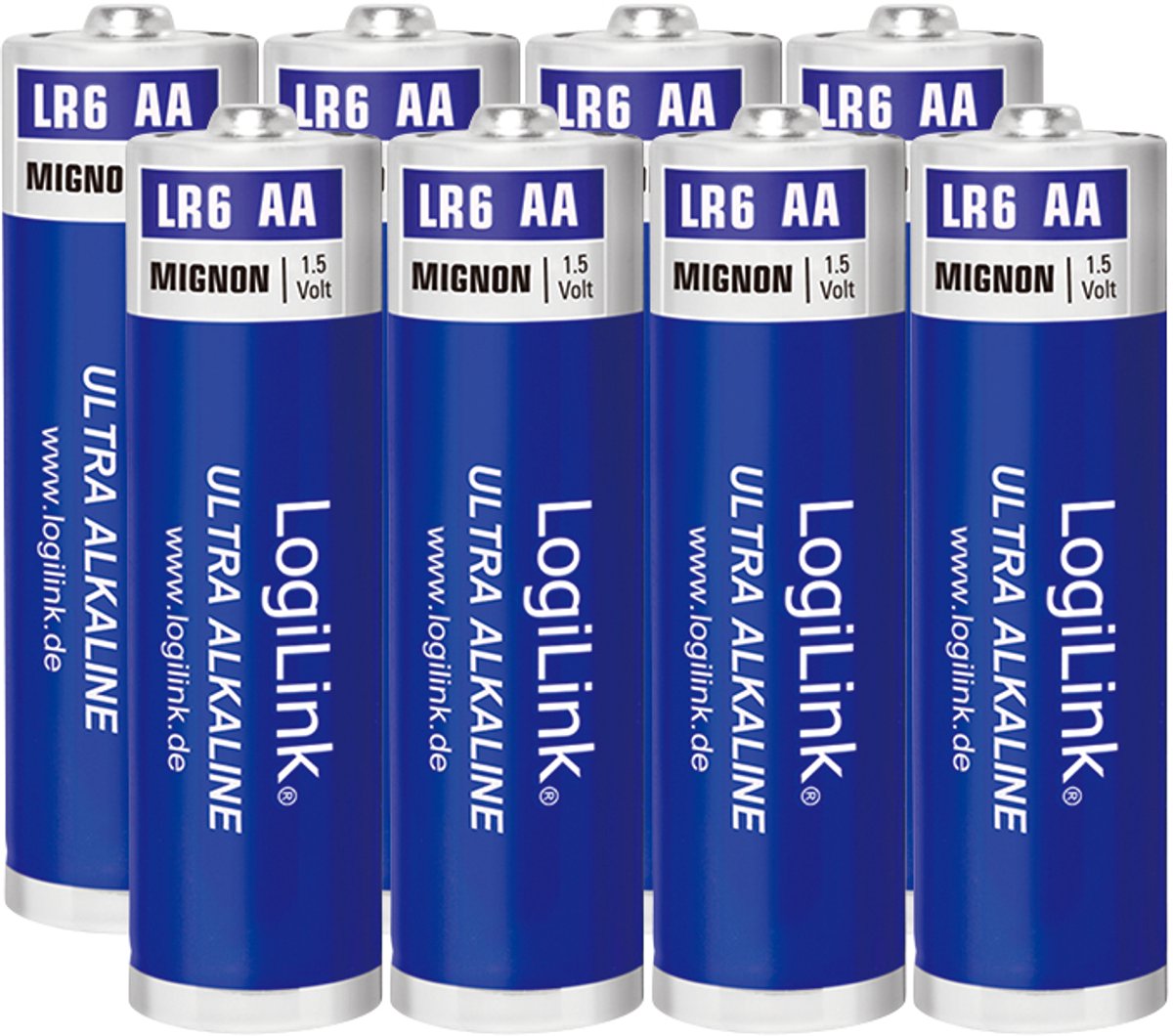 LogiLink - Ultra Power AA alkaline batterijen, 1.5V, 8 stuks