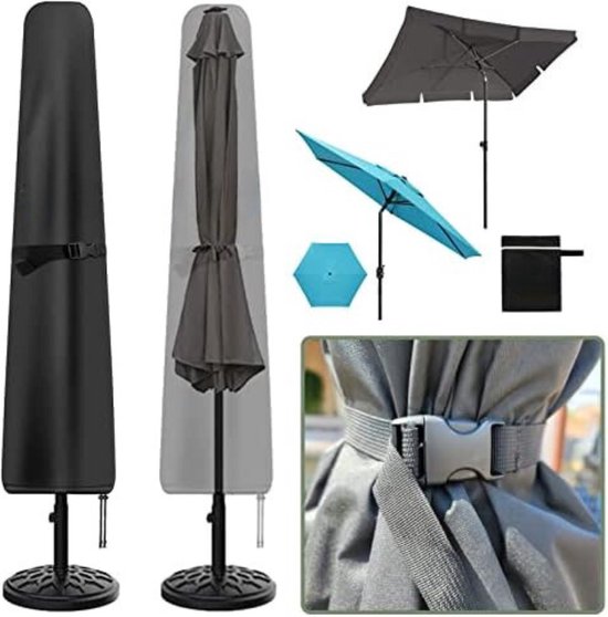Vervangdoek voor zweefparasol, stoffen bekleding voor hangparasol 6 ribben/8 ribben, 2m 2.7m 3.0m diameter Vervangende parasol stof luifel voor tuin patio paraplu luifel parasoldoek(Kleur:Zwart,Maat:2