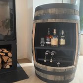 Wijnrek "Single Malt" - Eiken Whiskyvat 190 liter - Wijnvat - Wijnmeubel - Drank kast