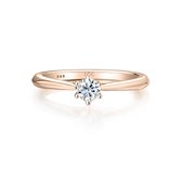 Ella - 14k Roségouden Solitair Moissanite Verlovingsring - 0.3 karaat