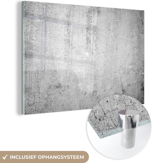 Peinture sur Verre - Béton - Grijs - Motif - 180x120 cm - Peintures sur Verre Peintures - Photo sur Glas