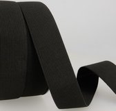Elastiek fijn plat zwart 10mm breedte - 1 meter stevige rek