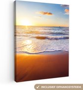 OneMillionCanvasses - Toile - Peinture - Plage - Mer - Soleil - Horizon - Peintures sur toile - Photo sur toile - 120x160 cm - Salon