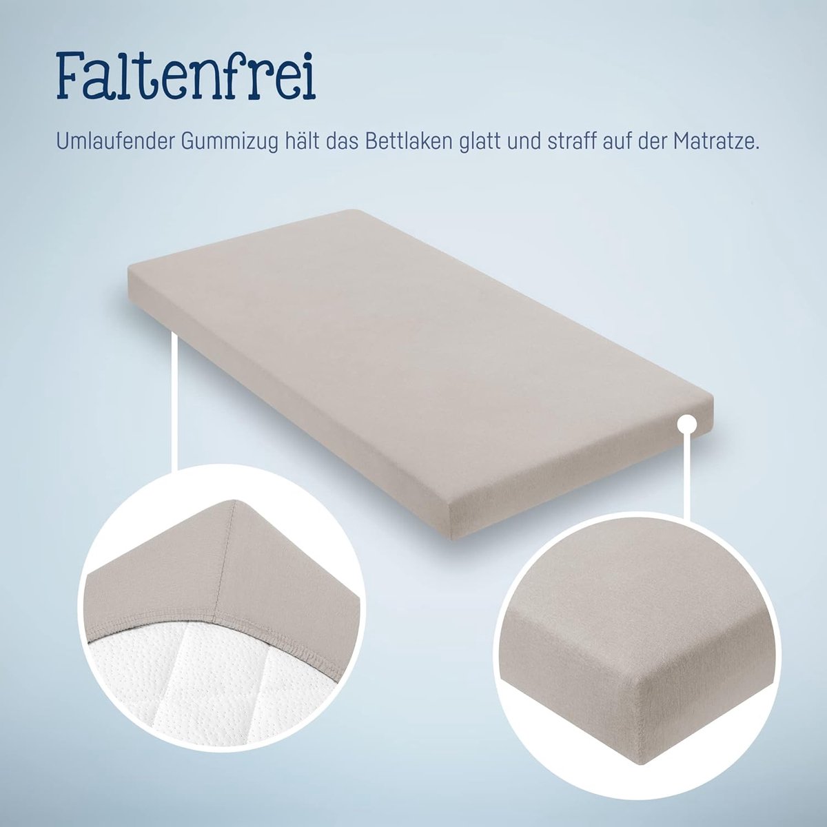 Azalia hoeslaken dubbelpak voor het kinderbed, Gr. 60x120 / 70x140, taupe