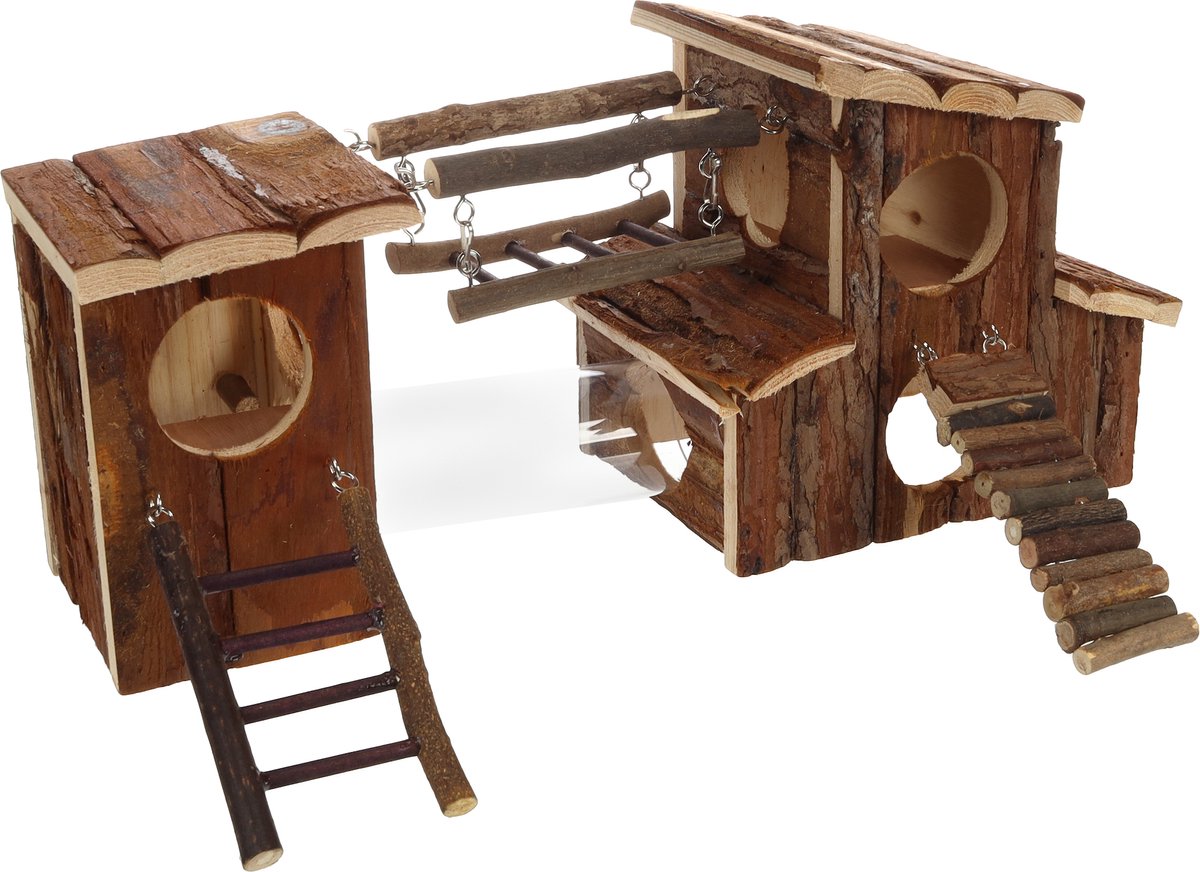 Knaagdierspeeltuin Adventure - Hout - 45.5 x 17 x 20 cm