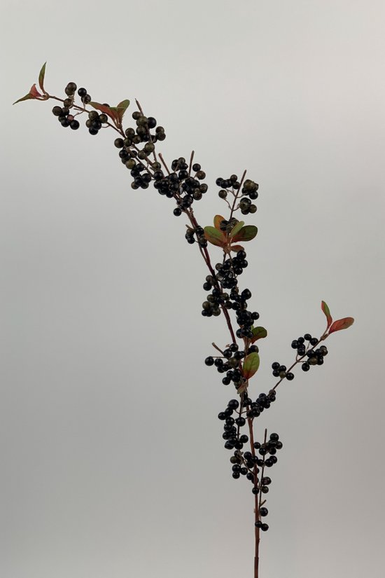 Zijden kunstbloem Bessentak | Zwart | Lengte 75 centimeter