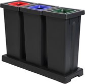 Set van 3 Prullenbakken voor afvalscheiding – 20L – Afval sorteren – Afval scheiden – Voor kantoor of bedrijf – Afvalscheidingsprullenbakken – afvalbak recycling voor huishouden – Vuilnisbak afvalscheiding.