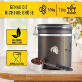 Boîte à café hermétique 500 g - Récipient à grains de café pour protéger l'arôme de votre café - Récipient de conservation en acier inoxydable avec calendrier perpétuel. (Gunmetal)