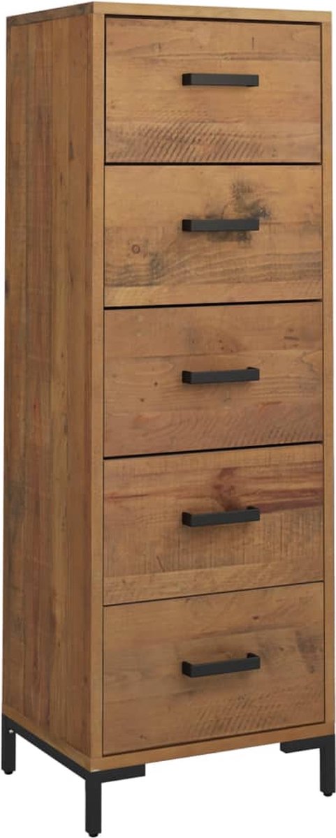 Bol.com vidaXL - Ladekast - 42x35x110 - cm - massief - grenenhout aanbieding