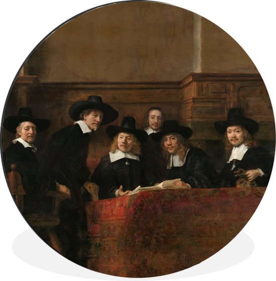 Les échantillonneurs - Peinture de Rembrandt van Rijn Cercle mural aluminium