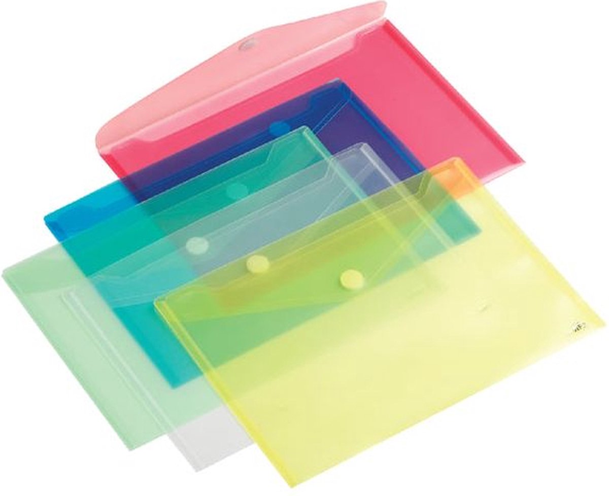 Enveloptas HF2 A4 335x240mm dwars PP transparant wit - 100 stuks