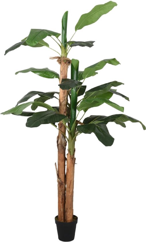vidaXL - Kunstplant - bananenboom - 9 - bladeren - 120 - cm - groen