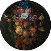 Festoon of Fruits and Flowers - Peinture de Jan Davidsz. de Heem Cercle mural aluminium