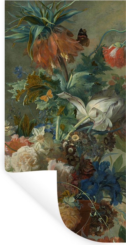Stickers Stickers muraux - Nature morte aux fleurs - Peinture de Jan van Huysum - 80x160 cm - Feuille adhésive