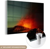 MuchoWow® Glasschilderij 60x40 cm - Schilderij acrylglas - Vulkaan op Hawaï - Foto op glas - Schilderijen