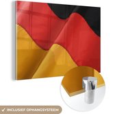 MuchoWow® Glasschilderij 180x120 cm - Schilderij acrylglas - Golvende Duitse vlag - Foto op glas - Schilderijen