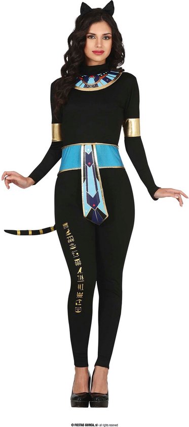 Guirca - Costume Egypte - Chat égyptien gracieux Tutan Cat Mon - Femme - Zwart - Taille 38-40 - Déguisements - Déguisements