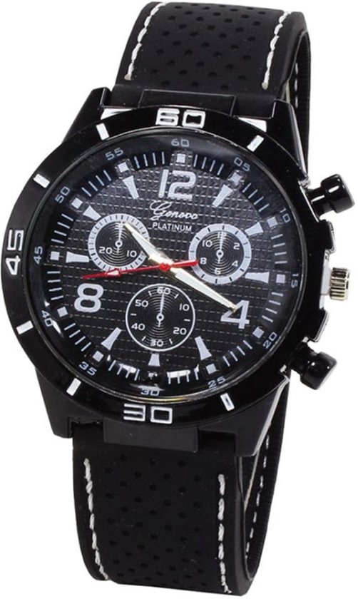 Fako Bijoux Herenhorloge Geneva Platinum Wit bol