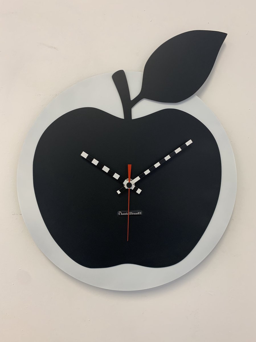 Wandklok ChantalBrandO BLACK APPEL -- MODERN DESIGN --
