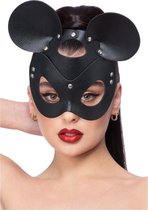 Fever - Leather Look Mouse Masker - Zwart