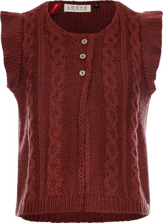 LOOXS Little 2331-7314-408 Meisjes Sweater/Vest - Maat 98 - rood van 100% acryl
