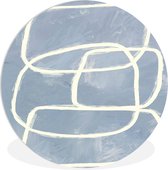 WallCircle - Wandcirkel ⌀ 60 - Abstract - Blauw - Kunst - Ronde schilderijen woonkamer - Wandbord rond - Muurdecoratie cirkel - Kamer decoratie binnen - Wanddecoratie muurcirkel - Woonaccessoires