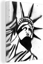 Pochoir graffiti de la statue de la liberté en toile d'art urbain 2cm 120x160 cm - Tirage photo sur toile (Décoration murale salon / chambre) XXL / Groot format!