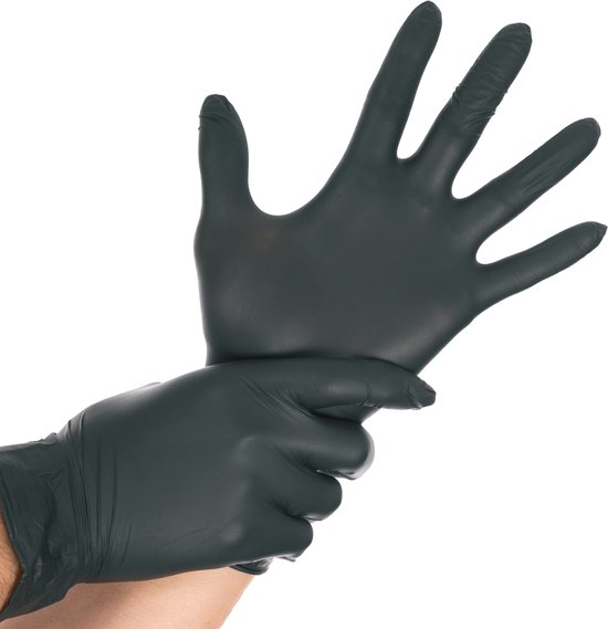 Hygonorm - Gants jetables en nitrile - Zwart - 250 pièces - taille L