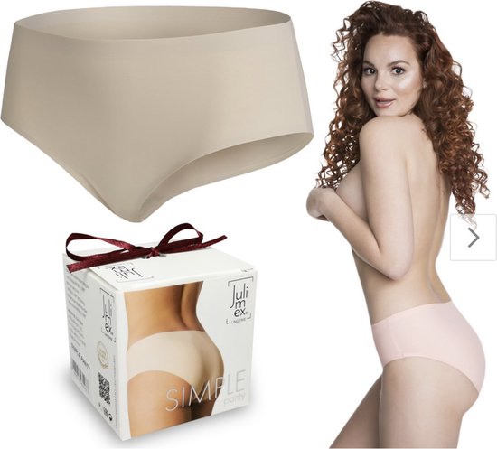 Julimex - Dames Slipje - bikini - Naadloze Slip ( 1 stuks ) Beige - Maat XL