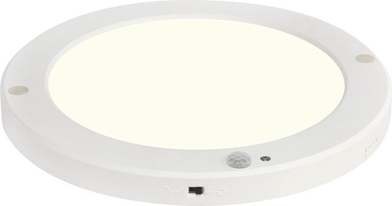 LED Plafondlamp met Bewegingssensor + Dag en Nacht Sensor - 18W - Natuurlijk Wit 4000K - 360° Zichthoek - Opbouw/Inbouw - Rond - Mat Wit