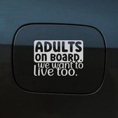 Autocollant pour pare-chocs - Adultes à bord - 14x10 - Grijs clair
