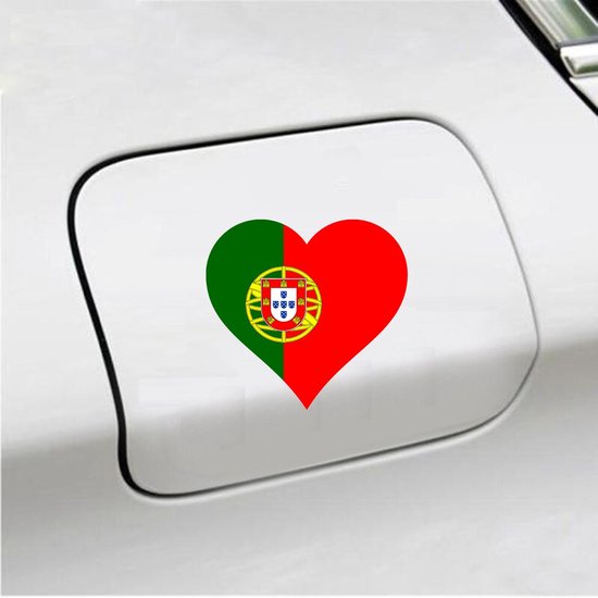 Autocollant pour pare-chocs - 12x11 - Coeur Drapeau Portugal