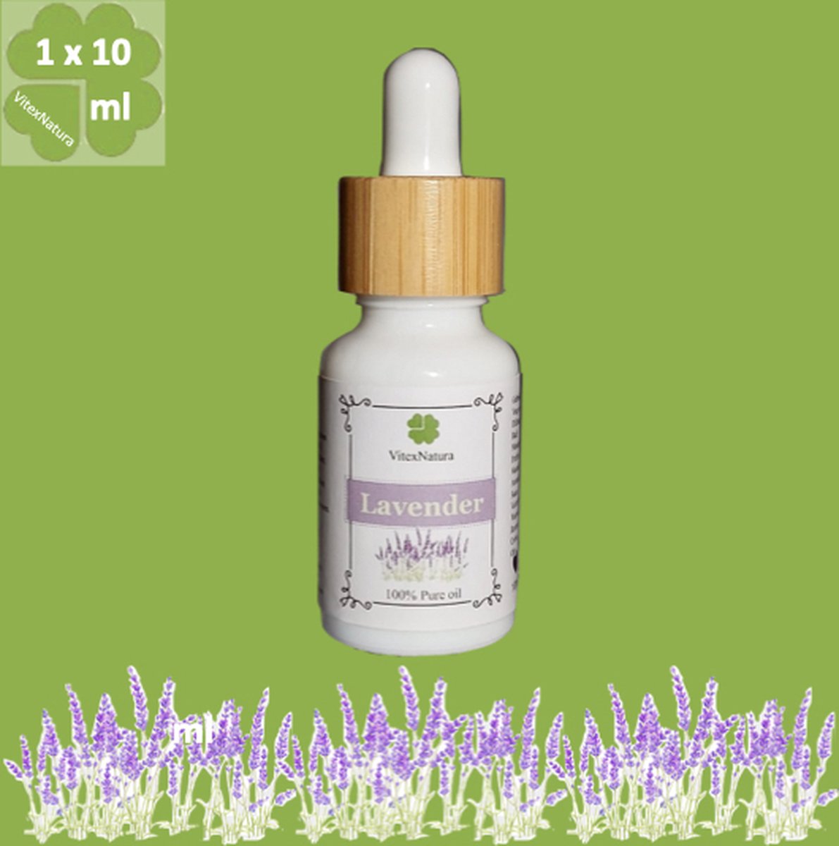 Lavendel olie 100% Pure Etherische Olie | 10ml | Reinigend kalmerend | Helpt tegen slapeloosheid | Merk VitexNatura