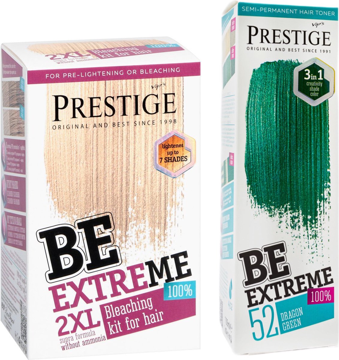 Prestige BeExtreme Semi-Permanente Groene Haarkleuring - Bleach kit & Dragon Green Voordeelset