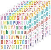 Letter Stickers Alfabet in Kleur - 10 vel - 760 stickers - 25MM Plakletters voor Kinderen en Volwassen - Gekleurde Blokletters & Lettertekens Stickervel