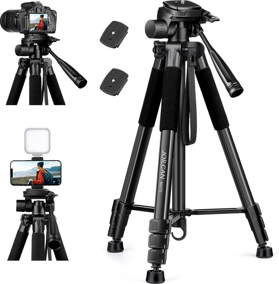 ZOMEi 188 cm statief Heavy Duty hoog statief standaard, professioneel reisvideostatief compatibel met DSLR-camera's, mobiele telefoons, projector, verrekijker, spotting scope (zwart