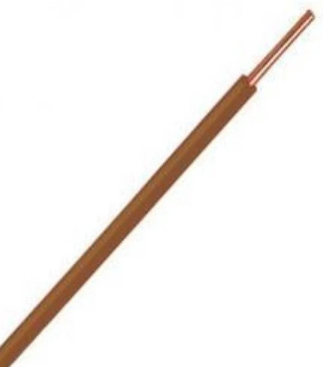 H07V-U | VD draad | 1 x 1,5mm2 aders | Bruin | 100M
