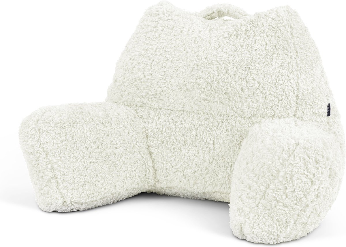 icon Teddy Leeskussen, Beige, Sherpa Borgstof, Kussen voor Bed met