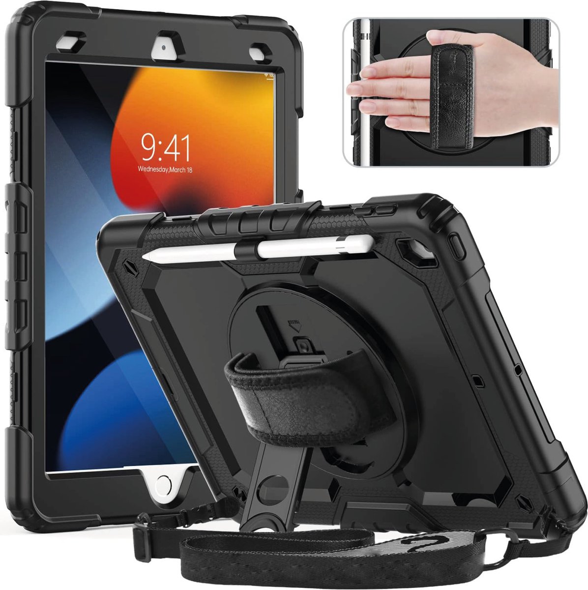 Griffin Case - Geschikt voor iPad Hoes 7e, 8e, 9e Generatie -10.2 inch (2019,2020,2021) - Zwart