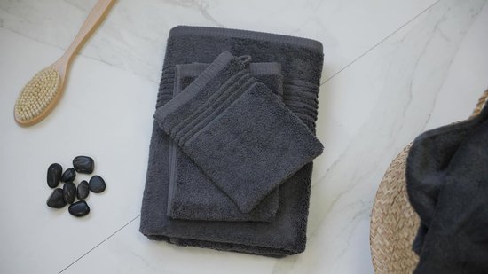 PHLOX Gant de toilette 16x21 cm - 6 pièces - Supreme Collection 600 g/m2 - OEKO-TEX Made in Green & BSCI certifié - anthracite