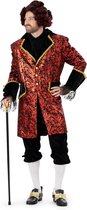 Funny Fashion - Middeleeuwen & Renaissance Kostuum - Rijke Hertog Duke - Man - Rood, Zwart - Maat 56-58 - Carnavalskleding - Verkleedkleding