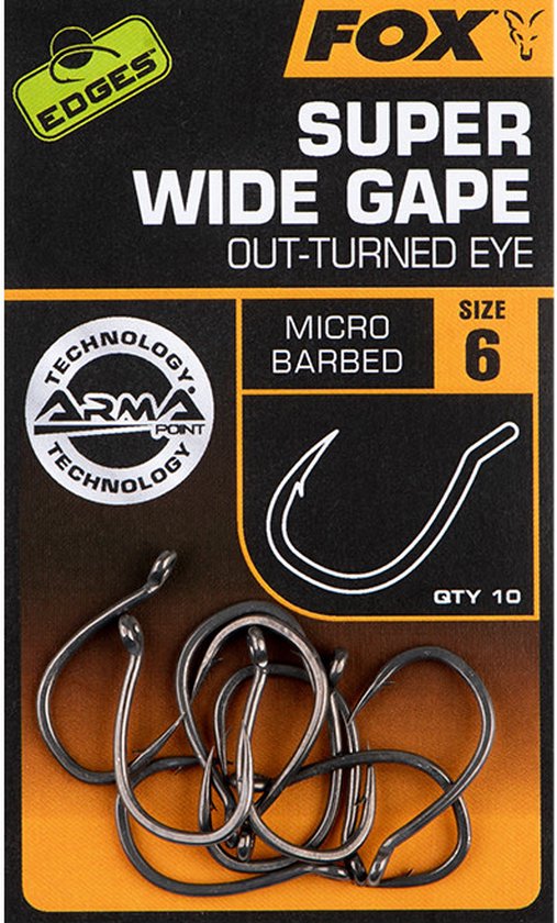Fox Edges Super Wide Gape (Out-Turned Eye) Micro Barbed (10pcs) - Maat : haak 2 van Fox — afbeelding 3